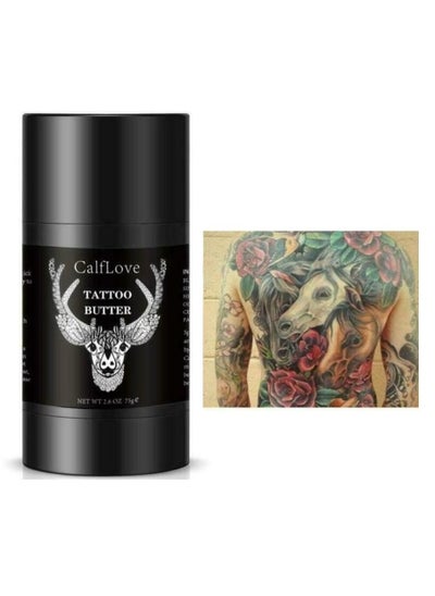 اشتري Tattoo Butter 75g Tattoo Balm Natural Tattoo Balm Aftercare Moisturizer Tattoo Healing Ointment Tattoo Lotion Color Enhancement & Brightener Tattoo Cream Care Butter Refresh Old Tattoos Unisex في الامارات