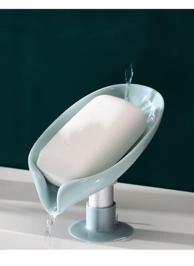 Buy Soap Box Portable Drain Soap Holder for Bathroom and Kitchen Blue in UAE