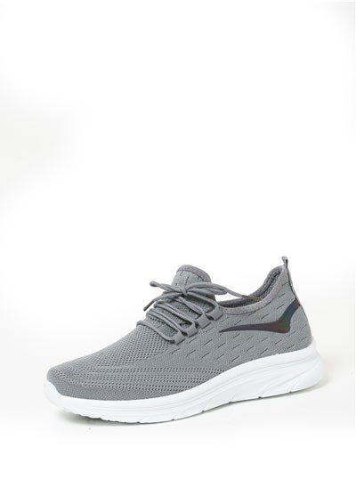 Buy Cobblerz Men's Lace-up Low Top Sneakers GREY in Saudi Arabia