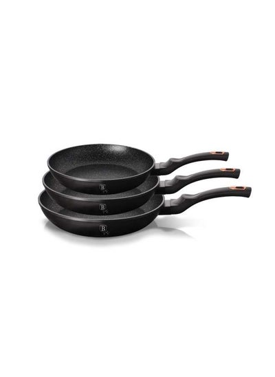 Buy Aluminium 3 Pieces Frypan Set, Black Rose Collection, Black, Hungary in UAE