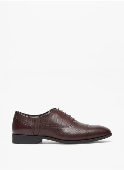 Buy Men's Textured Lace-Up Oxford Shoes in UAE