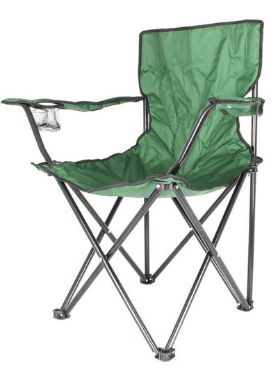 Buy Foldable Camping Chair with cup holder Green in UAE