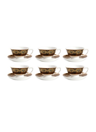 اشتري Elan Porcelain Cup/Saucer Gold/Black Set Of 6 في الامارات