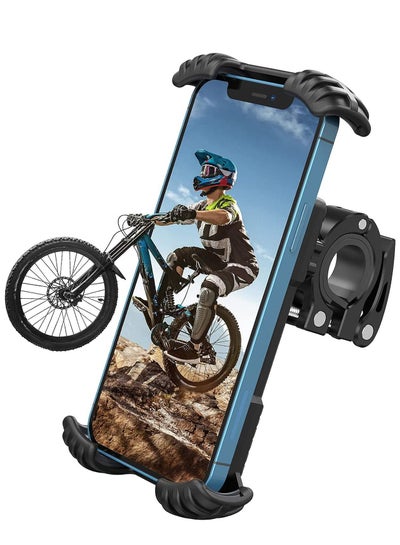 Buy Bike Phone Holder, Adjustable Bike Phone Mount Bicycle Motorcycle Phone Holder Mount - 360° Rotatable Anti-shake Super Stable Mountain Bike Holder Accessories for 4.7" to 7.0" Smartphones in Saudi Arabia