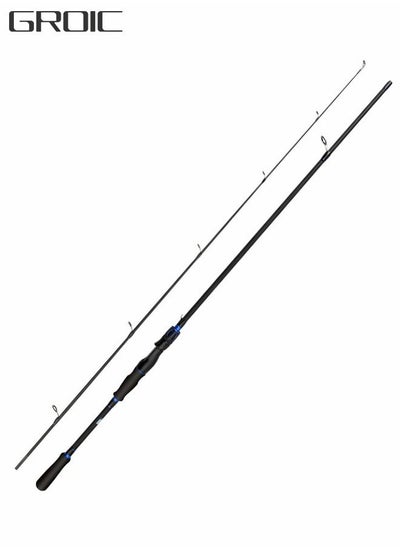 Buy Traveller Baitcasting Fishing Rod Lightweight Carbon Spinning Straight Handle Angling Pole Portable 2.4m-Blue in UAE