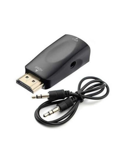 Buy HDMI Male to VGA Female Converter with Audio for Projectors and Monitors White in UAE