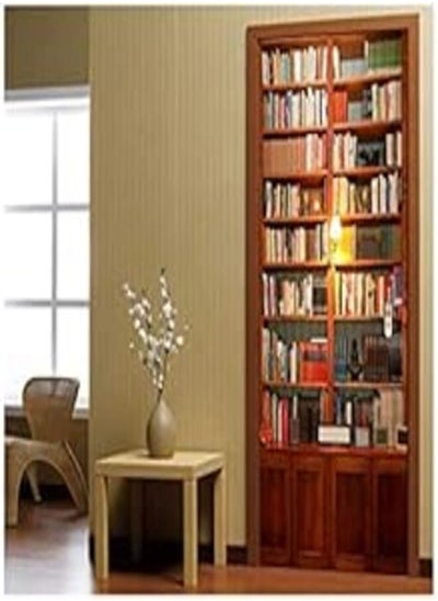 Buy Retro Bookcase Door Sticker Creative Bedroom 3D Stereo Refurbished Self-adhesive Wall Sticker in Egypt