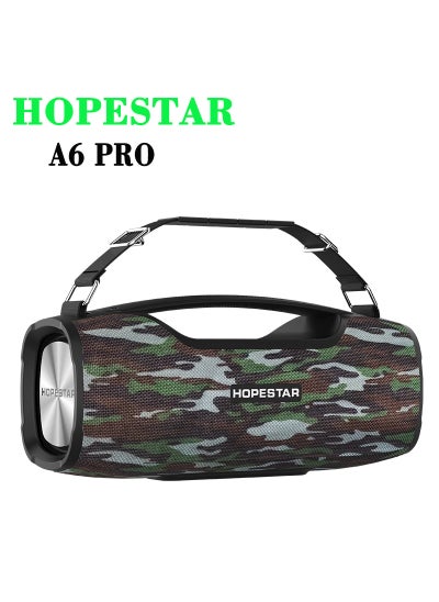 Buy A6pro High-Power Bluetooth Speaker with Microphone Camouflage green in UAE