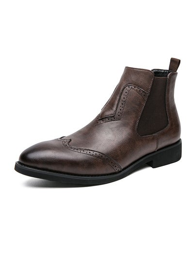 اشتري New Men's Casual Leather Boots في السعودية