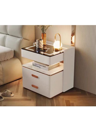 Buy Smart Bedside Cabinet with LED Mirror, Wireless Charging & BT Speaker in UAE