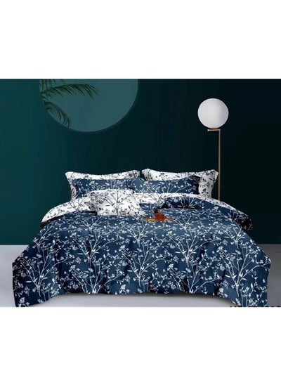 Buy King Size Bedding Set 6Pcs Soft and Breathable Bed Sheet Set Floral Printing Pattern Deep Pocket with Zipper Closure Bedsheet Set Includes 1 Duvet Cover 1 Fitted Sheet 4 Pillowcase in UAE