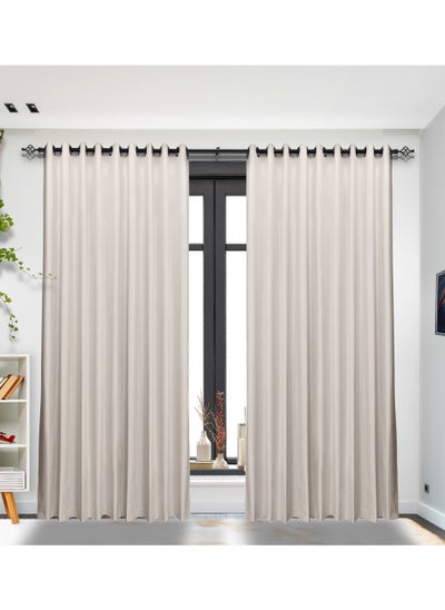 Buy 2 piece 100% Blackout Satin Curtains with Grommets for Living Room, Bedroom Kids Bedroom Study Exhibition Hall with Silicon Finish Sound and Heat Insulation in UAE