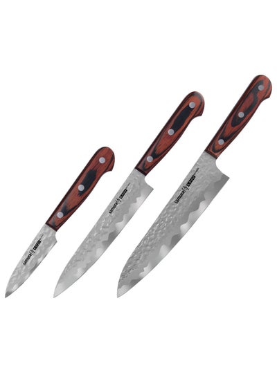 Buy Samura Kaiju Set Of 3 Kitchen  Knives: Paring Knife Utility Knife Chef'S Knife in UAE