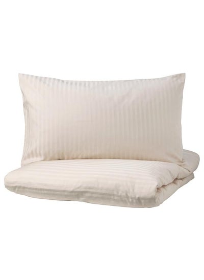 Buy Duvet Cover And Pillowcase Light Beige 150X200 And 50X80 Cm in Saudi Arabia