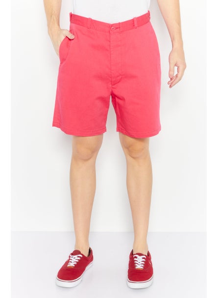 Buy Men Solid Chino Short, Dark Pink in UAE