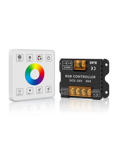 Buy Wireless RF LED Wall Controller, Smart Touch Panel with RGB Dimmer, Compatible with DC 5-24V 30A 3528 2835 5050 RGB LED Strips, Sensitive Touch Control, Wall Mounted in Saudi Arabia