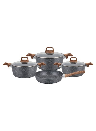 Buy 7-Piece Natural Force Non-Stick Coating Cookware Set Grey 29 x 30 x 41 cm KP-07V/GREY in Saudi Arabia