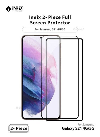 Buy 2-Piece Full Screen Protector For Samsung Galaxy S21 4G/5G Black/Clear in Saudi Arabia