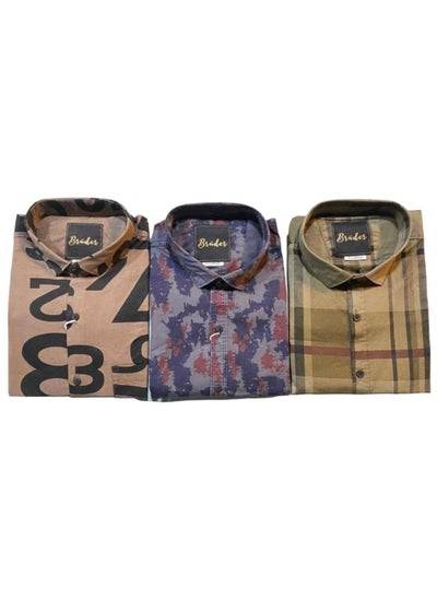 Buy Men’s Shirt 3 Piece Combo Set Regular Fit in UAE