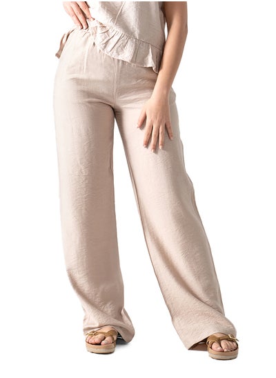 Buy Beige Wide Leg Trousers in Egypt