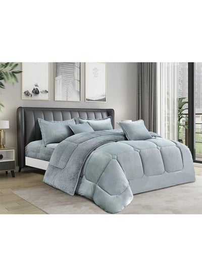 Buy Winter single bed sheet, 4 pieces, two sides, velvet side and fur side, size 170x220 cm in Saudi Arabia