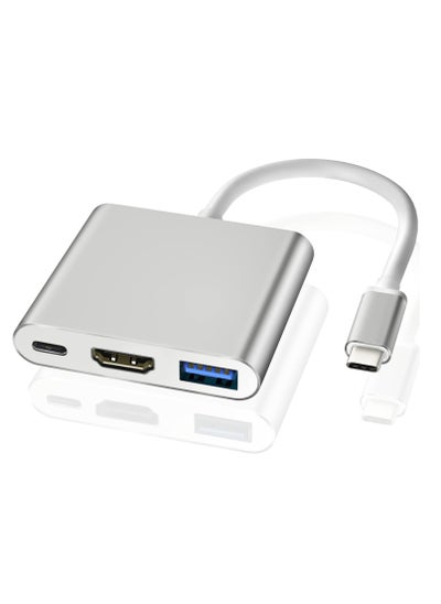 Buy USB C to HDMI Adapter Type C to 4K HDMI Video Converter Multiple Adapter with USB C Fast Charging Port & USB 3.0 Port USB C Converter for MacBook Pro iPad Pro Air 2021 2020 Galaxy S20 Dell XPS13 15 in UAE