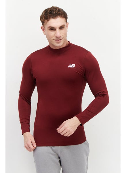 Buy Men Sportswear Fit Long Sleeves Training Sweatshirt, Maroon in UAE