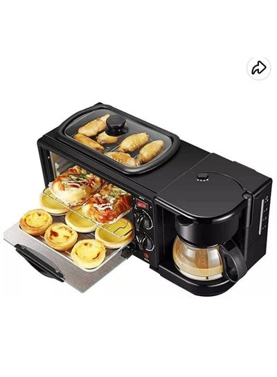 Buy Breakfast Machine Multifunctional ９L Electric Oven， Mini Small Home Toaster Home Multi Functional Three-In-One Automatic Breakfast Coffee Machine Air Fryer in UAE