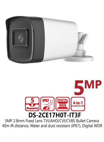 Buy 5MP Turbo Outdoor Bullet  EXIR Camera, Fixed DS-2CE17H0T-IT3F in Saudi Arabia