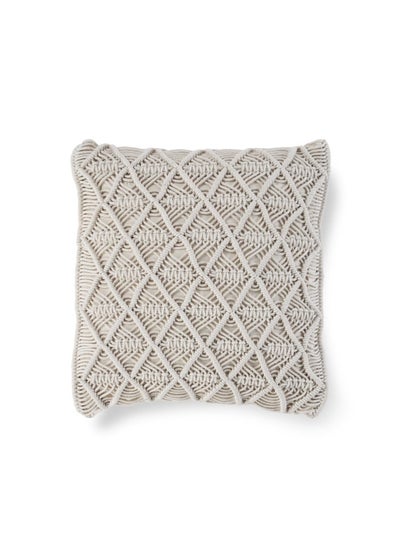 Buy Syndril Macrame Diamond Filled Cushion 45X45cm - Natural in UAE