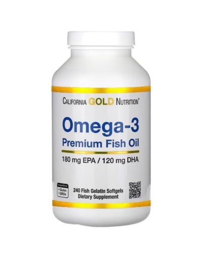 Buy Omega3 Premium Fish Oil 240 Fish Gelatin Softgels in Saudi Arabia