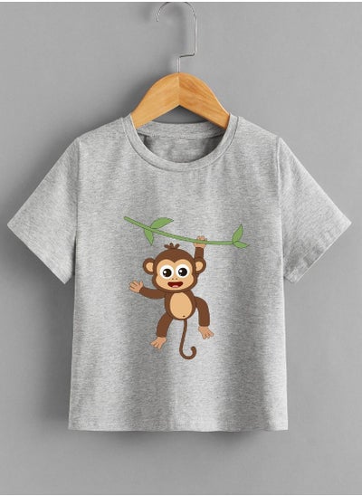 اشتري Mesery T- Shirts - For Boy - Printed-Grey في مصر