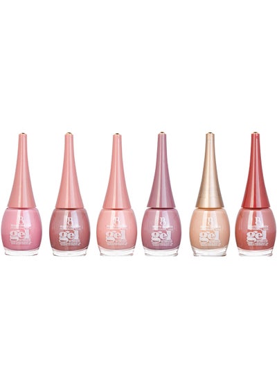 اشتري 6-Piece Long Wear Glossy Nail Polish Set Multicolour في الامارات