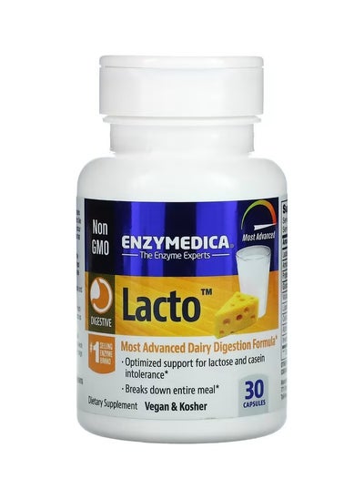 Buy Lacto, Most Advanced Dairy Digestion Formula, 30 Capsules in Saudi Arabia