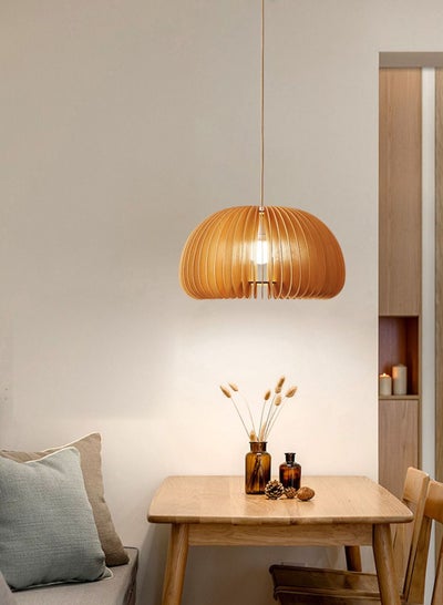 Buy Wooden Pendant Light Ceiling Light Chandelier Hanging Light for Living Room Bedroom Dining Office Retail Balcony E27 Bulb Warm White Diameter 35 cm in UAE