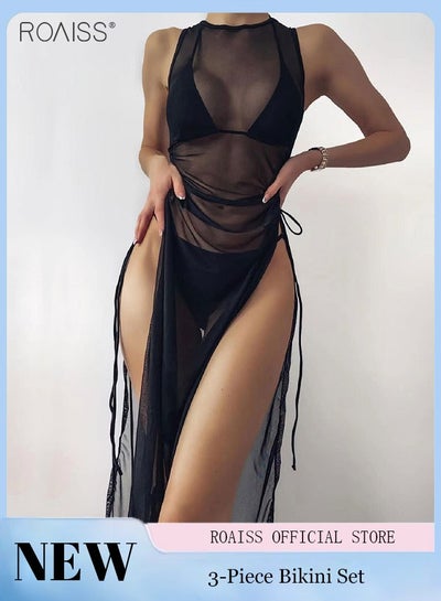 اشتري 3 Piece Tankini Bikini Set Women'S Beach Swimsuit Set With Adjustable Bra And High Waist Swim Bottoms And Sun Protective Cover Up في السعودية
