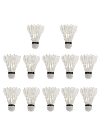 Buy Badminton Feather Shuttlecocks, with Great Durability & Stability & Control, Suitable for Beginner Level Players and Club Session, 12PCS per Tube in UAE