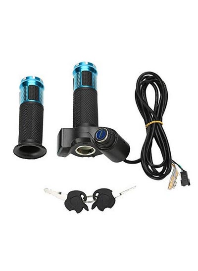 Buy Bike Throttle Grip 4 Colors Twist Throttle Grips With Led Display Screen Handle With Key Knock For Electric Bike(Blue) in Saudi Arabia