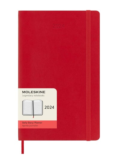 Buy Moleskine 2024 Daily Planner, 12M, Large, Scarlet Red, Soft Cover (13x21cm) in UAE