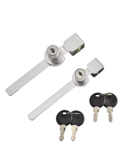 اشتري Sliding Glass Door Ratchet Locks, Serrated Locks, Glass Cabinet Locks, Sliding Shell Locks Window Locks, Sliding Door Frame Locks, Drawer Cabinet Door Locks, Keyed Alike Showcase Display - 2 Pack في الامارات