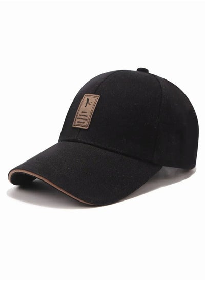 Buy Baseball Cap Men Outdoor Casual Baseball Snapback Cap Adjustable Sun Protection Sun Hat Black in Saudi Arabia