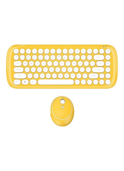 اشتري Mofii CANDY Combo Wireless 2.4G Pure Color 84 Key Mini Keyboard Mouse Set With Circular Punk Caps Yellow في الامارات