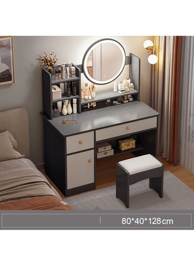 Buy Multifunctional Makeup Vanity Dressing Table with Drawers and Chair 80 CM in UAE