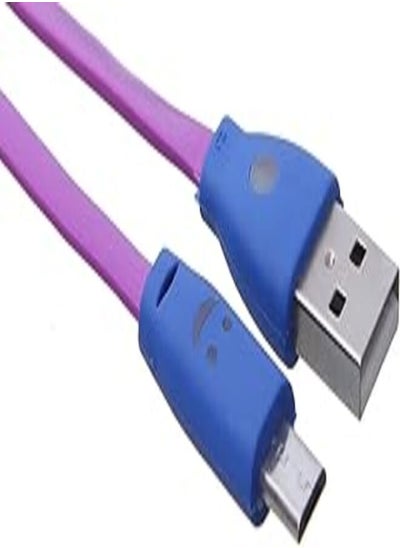 Buy micro USB Cable With Smiley Design and Indicator Light - Purple in Egypt