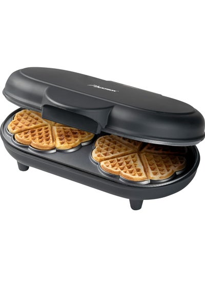 Buy ADWM1000BL Double Waffle Iron for Classic Heart Wafers - 1200 Watt, Matte Black in UAE