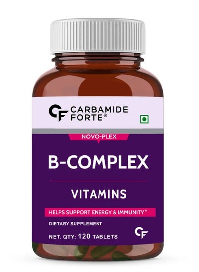 Buy Carbamide Forte Vitamin B-Complex Tablets - 100% RDA for B Vitamins with B1, B2, B3, B5, B6, B9 & Vitamin B12 | Vitamin B Complex Supplements for Women & Men - 120 Vegetarian Tablets in UAE