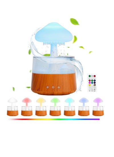 Buy Cloud Rain Humidifiers for Bedroom & Large Room  Essential Oil Diffuser with 7 Colors LED Lights with remote control in UAE