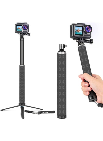 Buy TELESIN 90cm Ultra Light Carbon Fiber Selfie Stick With Tripod Stand in UAE