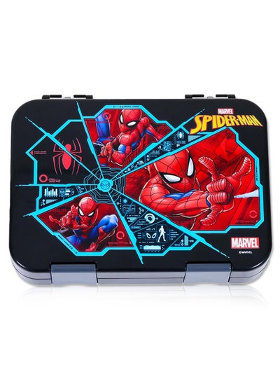 اشتري Marvel Spider-Man 6/4 Compartment Convertible Bento Tritan Lunch Box - Black في السعودية