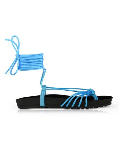 Buy CHANCLAS TEAL FLAT SANDALS FOR SUMMER LOOKS FOR WOMEN in Egypt